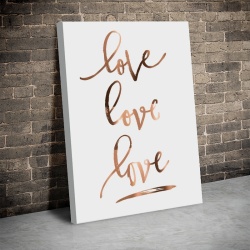 Tablou Canvas Inspirațional - Love (copper handwrite) - Img 4