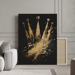 Tablou Canvas Inspirațional - Splashing Golden Crown - Img 1