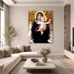 Tablou Canvas "La Virgen de los Lirios„ - Fecioara cu Pruncul”