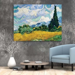 Tablou Canvas "Lan de grâu cu chiparoși" - Img 2