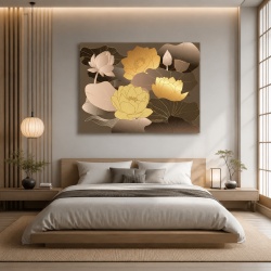 Tablou Canvas Lotusi Aurii