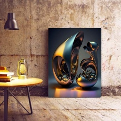 Tablou Canvas Modern Abstract - 3D Alien sculptures - Img 2