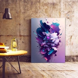 Tablou Canvas Modern Abstract - 3D Fluid lavander art - Img 2