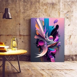 Tablou Canvas Modern Abstract - 3D Neon shapes - Img 2