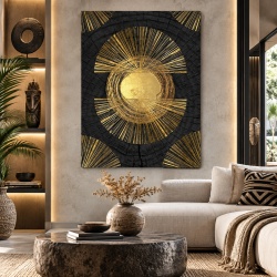 Tablou Canvas Modern Abstract - Abstract tribal painting in gold