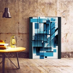 Tablou Canvas Modern Abstract - Blue stained glass - Img 3