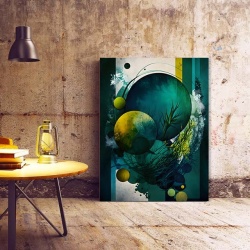 Tablou Canvas Modern Abstract - Dark green sureeal fantasy - Img 2