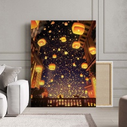 Tablou Canvas Modern Abstract - Flying lanterns