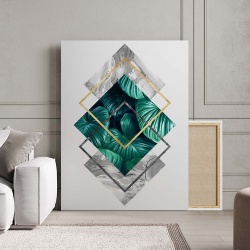 Tablou Canvas Modern Abstract - Luxury emerald - Img 2
