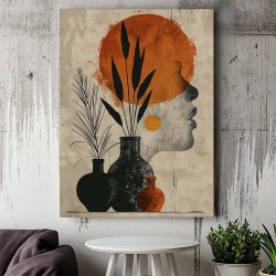 Tablou Canvas Modern Abstract - Profil abstract cu vaza - Img 3