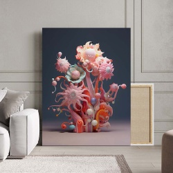 Tablou Canvas Modern Abstract - Some 3D alien flowers - Img 4