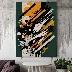 Tablou Canvas Modern Abstract - Zig zag grafitti painting - Img 3