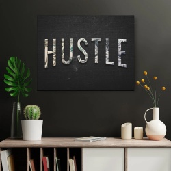 Tablou Canvas Motivational - Hustle (volumetric letters) - Img 2