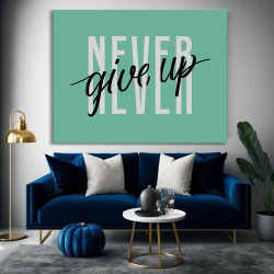 Tablou Canvas Motivational - Never give up (teal) - Img 4