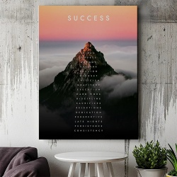 Tablou Canvas Motivational - The meaning of success (mountain peak) - Img 2