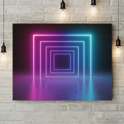 Tablou Canvas Neon Squares - Img 3
