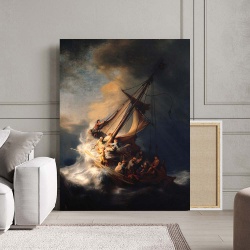 Tablou Canvas "The Storm on the Sea of Galilee" - Furtuna pe Marea Galileii - Img 2