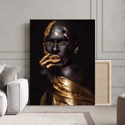 Tablou Canvas - Tribal Black and Gold - Img 2