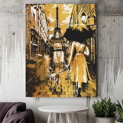 Tablou Canvas - Walking in the rain in Paris - Img 3