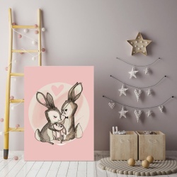 Tablou Copii - Happy Rabbit Family - Img 1