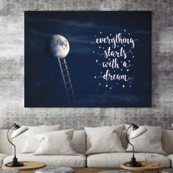 Tablou Motivational - Everything Starts With A Dream (Full Moon) - Img 4