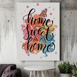 Tablou Motivational - Home sweet home (watercolor) - Img 2