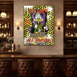 Tablou Motivational - No luck all hustle