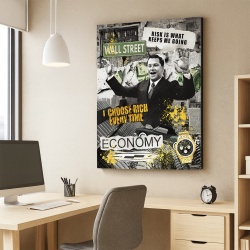 Tablou Motivational - Wolf of Wall Street (Newspaper Collage)
