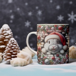 Cana De Craciun - Christmas Bunny with Hat