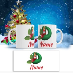 Cana De Craciun - Litere cu gnomi D (nume personalizat)