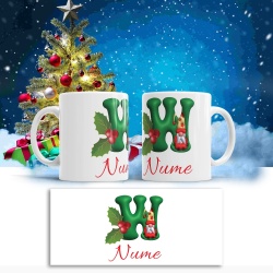 Cana De Craciun - Litere cu gnomi W (nume personalizat) - Img 2