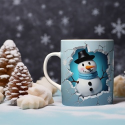 Cana De Craciun - Snowman with Black Hat - Img 2