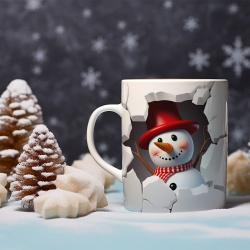 Cana De Craciun - Snowman with Red Hat - Img 2