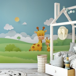 Fototapet Copii - Girafe 3D (Painel038)