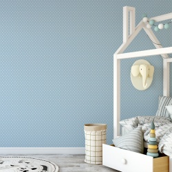 Fototapet Copii Pattern Punctulete pe Fundal Bleu Pastel 1030-G - Img 3