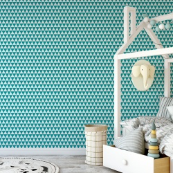 Fototapet Copii Pattern Triunghiuri Bleu 1047-N - Img 3