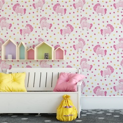 Fototapet Copii - Pink Unicorns Pattern (Baby 069) - Img 2