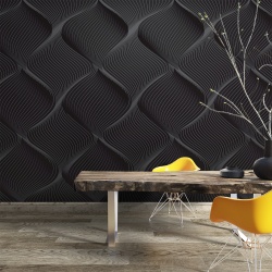 Fototapet - Gradient black background with wavy lines (FTD1000344) - Img 2