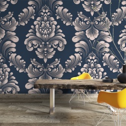 Fototapet - Grey swirls on blue background (FTD1000324) - Img 2