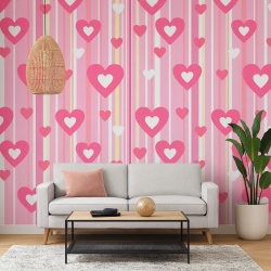 Fototapet Hearts and stripes (Casual 153)