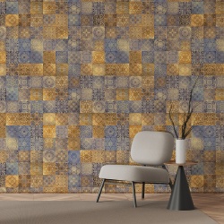 Fototapet Imitatie Faianta - Ornamente aurii elegante (Tile 045) - Img 4