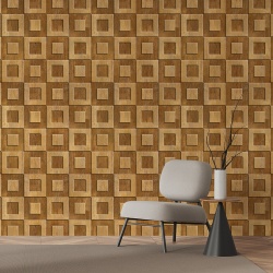 Fototapet Imitatie Lemn - Patrate 3D in relief (Wood 034) - Img 4