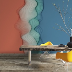 Fototapet - Orange green paper layers 3d (FTD1000351)