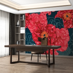 Fototapet - Seamless pattern bouquet red roses (FTD1000347) - Img 3