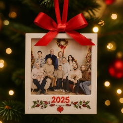 MiniRama Foto – Ornament Personalizat pentru Brad (set 2buc, 5buc sau 10buc) - Img 2