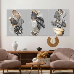 Set 3 Tablouri Canvas - Abstract 3D shapes and textures - Img 3