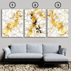 Set 3 Tablouri Elegante - Shiny Gold on Gray Marble (ZAZ 132, 133, 134)