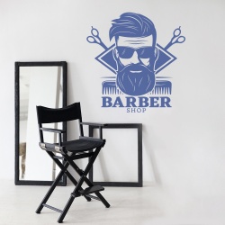 Sticker Barbershop (foarfece si pieptene) - Img 4