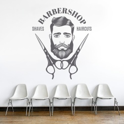 Sticker Barbershop (scissors and guy) - Img 3