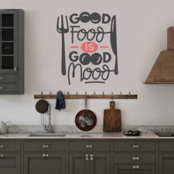 Sticker Bucatarie - Good food is good mood (fork and knife) - Img 3